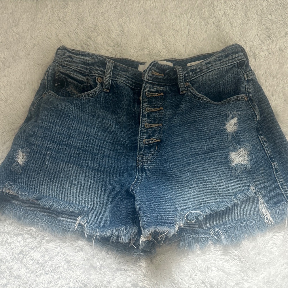 KanCan Blue Distressed Jean Shorts